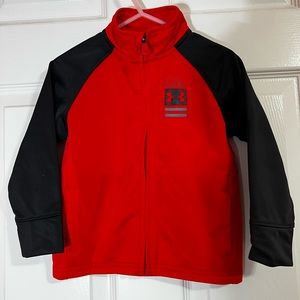 Toddler jacket , 2T, red and black, like new, light weight, under armour